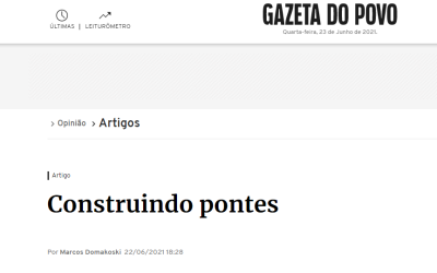 Em artigo na Gazeta do Povo, presidente aborda história e causas do Pró-Paraná